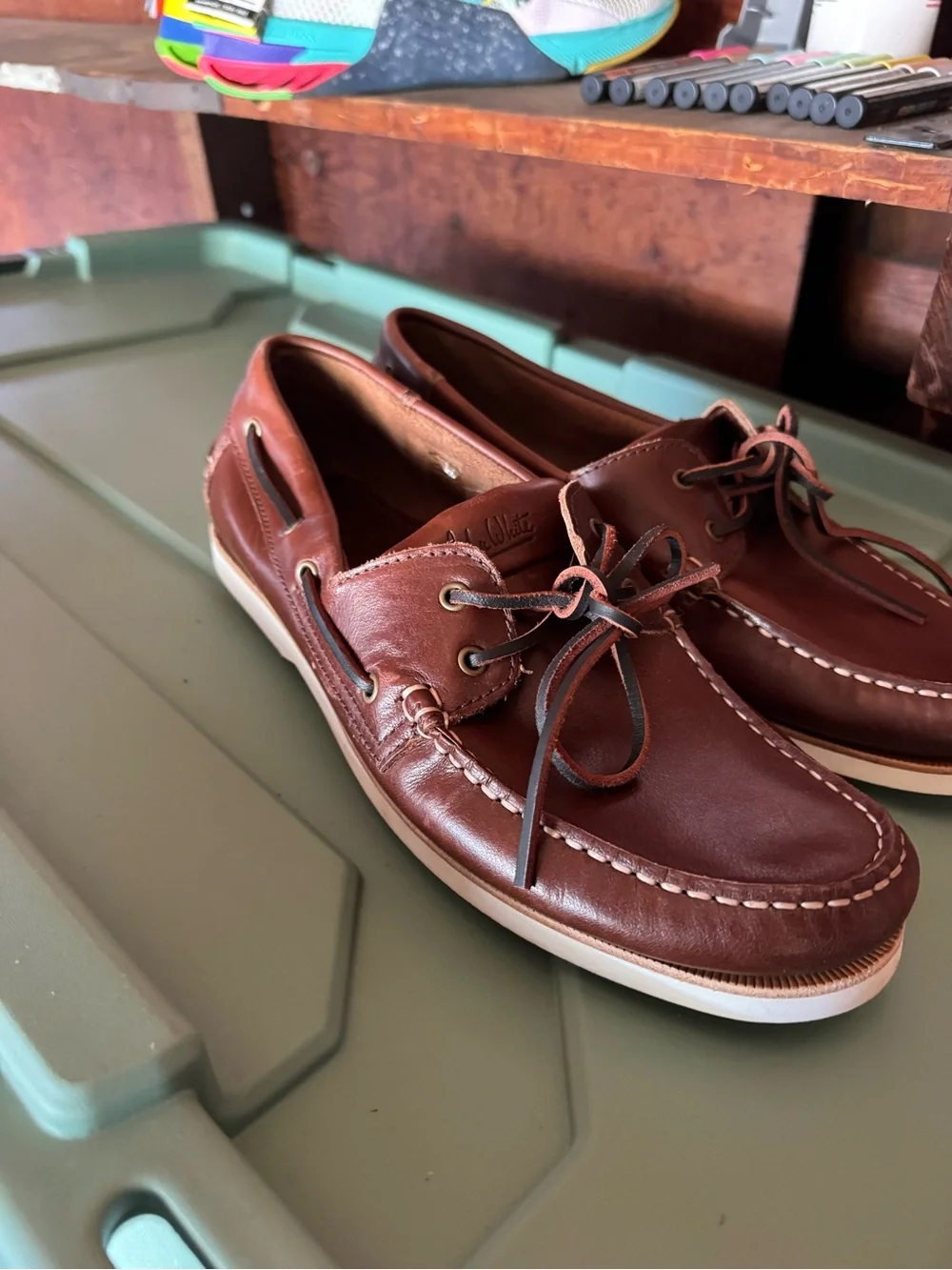 John White Leather Boat Shoes in Brown - Classic Men's Deck Shoes